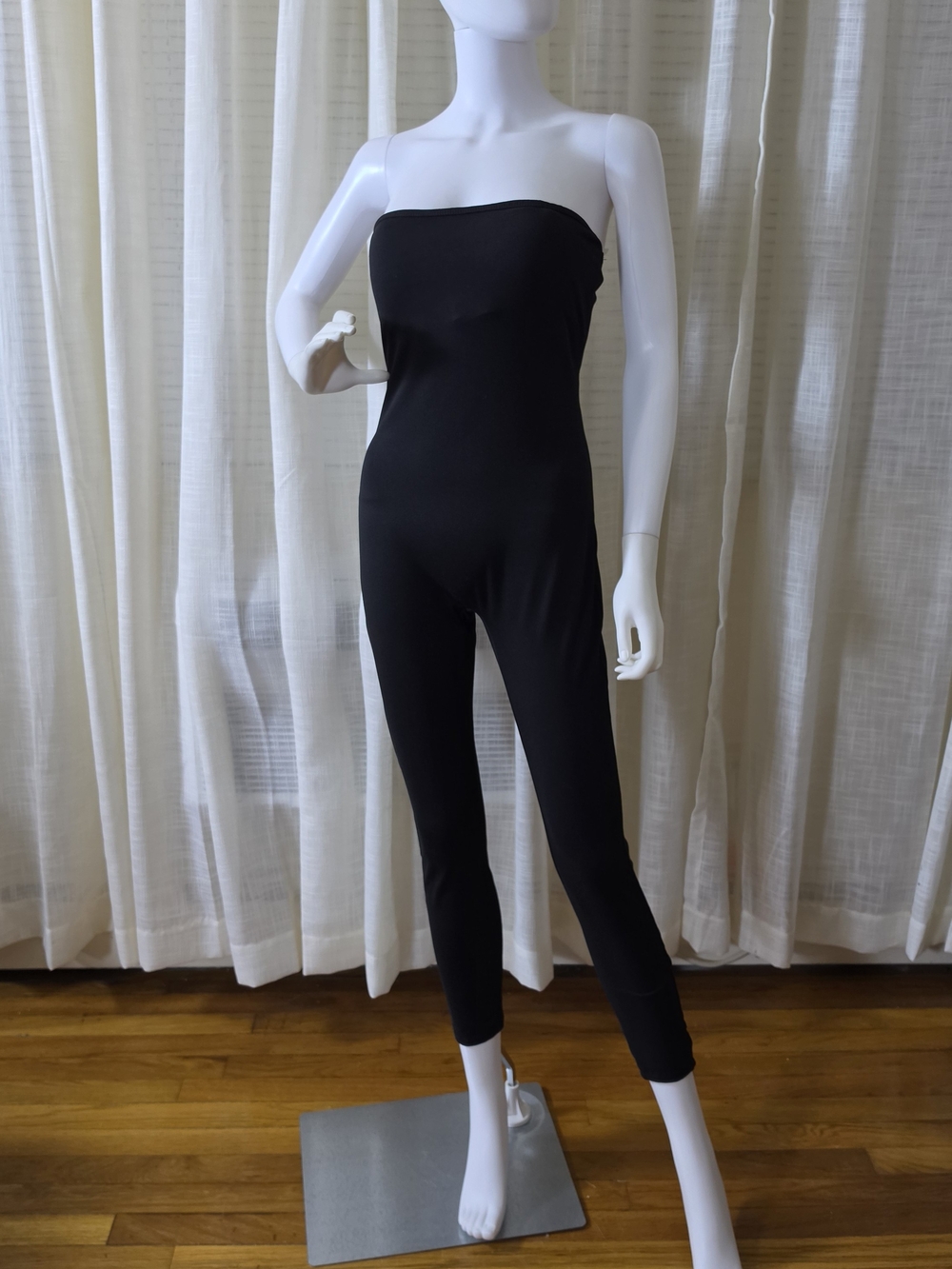 Strapless Black Jumpsuit for Women With Breast Pad